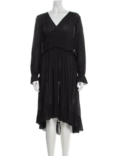 Pre-owned Closed V-neck Midi Length Dress In Black