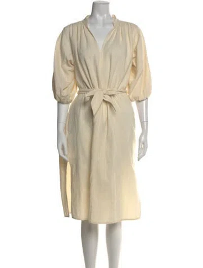Pre-owned Closed V-neck Midi Length Dress In Neutral