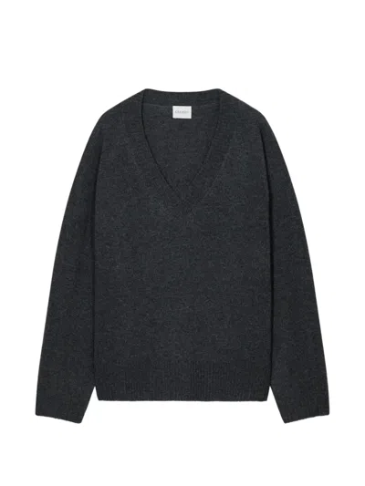 Closed V-neck Sweater In Gray