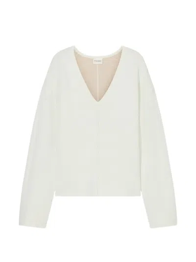 Closed V-neck Sweater In Neutral