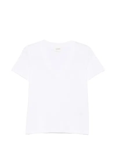 Closed V-neck T-shirt In White