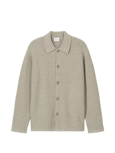 Closed Waffle-knit Button-up Cardigan In Transparent