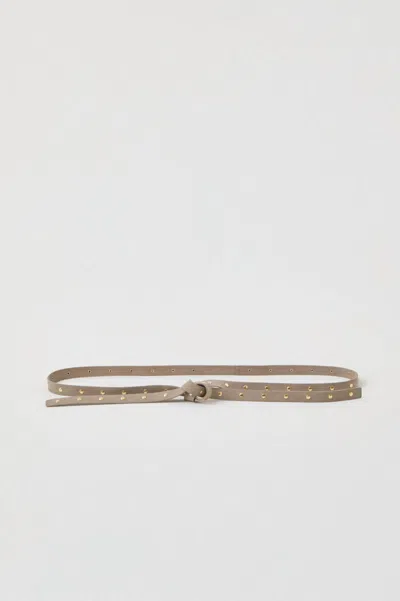 CLOSED WAIST BELT WITH RIVETS IN PLASTER BEIGE