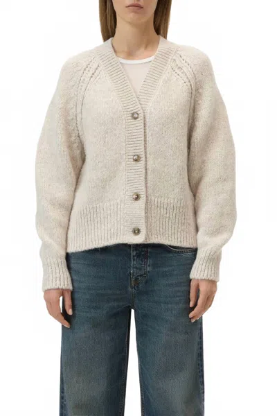 Closed Waisted Cardigan In Silt Grey In Brown