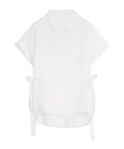 Closed Waisted Shirt Made Of Linen In White
