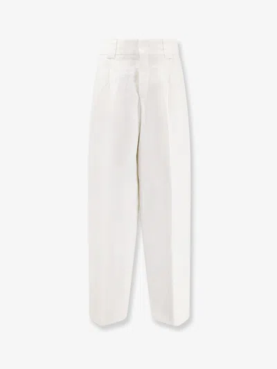 Closed Wendlyn Linen And Viscose Trousers In White