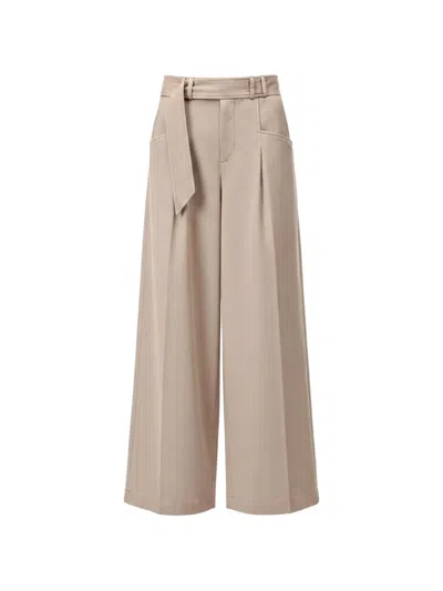 Closed Wes Belted Wide-leg Trousers In Neutrals