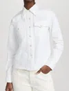 Closed Western Denim Shirt In White In White