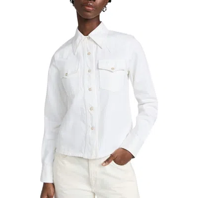 Closed Western Denim Shirt In White