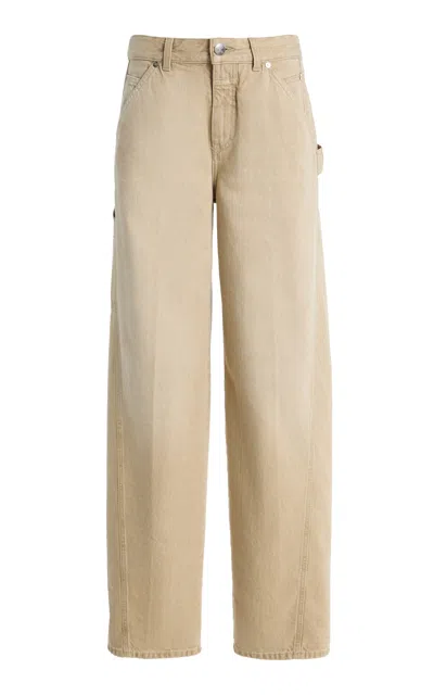Closed Weston Rigid Mid-rise Wide-leg Jeans In Brown