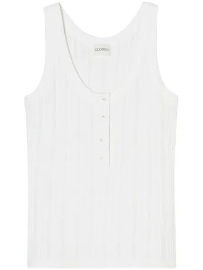 Closed White Ribbed Tank Top
