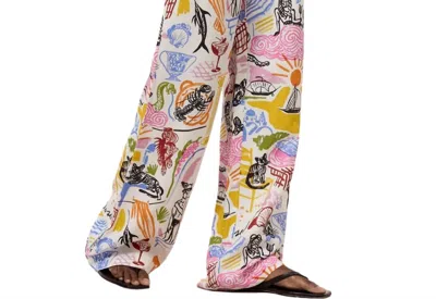 Closed Winona Wide Leg Pant In Multi Cloour In White