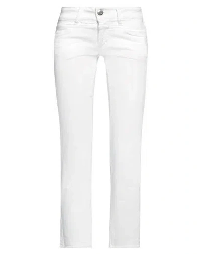 Closed Woman Jeans White Size 25 Cotton, Elastomultiester, Elastane
