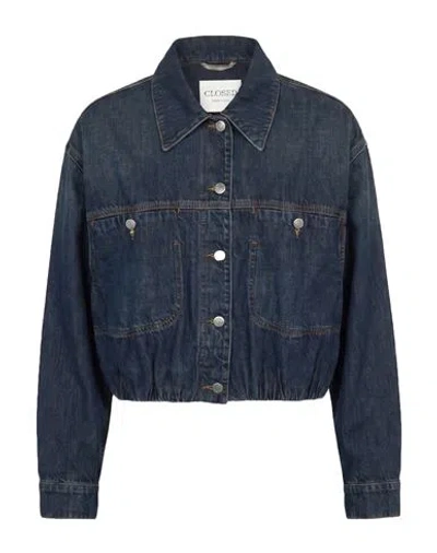 Closed Woman Denim Outerwear Blue Size Xl Cotton, Recycled Cotton