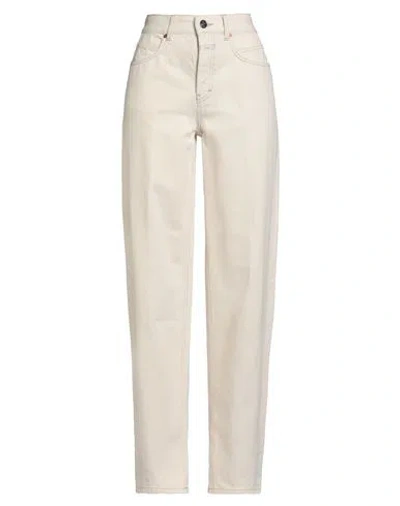 Closed Woman Jeans Beige Size 26 Cotton, Recycled Cotton In Gray