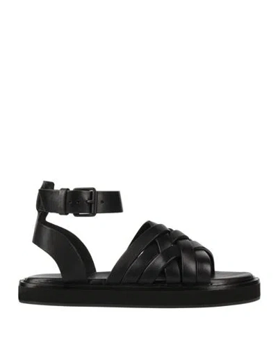 Closed Woman Sandals Black Size 8 Leather