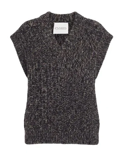 Closed Woman Sweater Charcoal Size Xl Wool In Grey