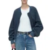 Closed Sweatshirt Bomber Jacket In Blue In Blue