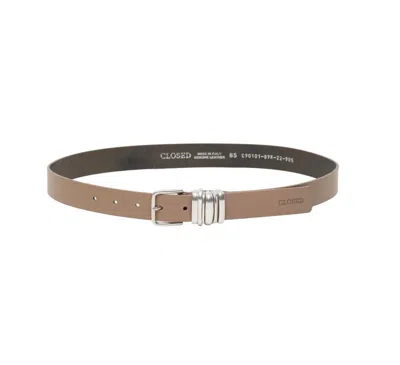 Closed Women's Buckle Belt In Urban Beige In Multi