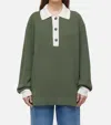 Closed Women's Polo Shirt In Two-tone In Green Weed In Green