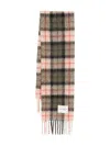 Closed Multicolored Alpaca Blend Scarf With Classic Checkered Pattern In Pink