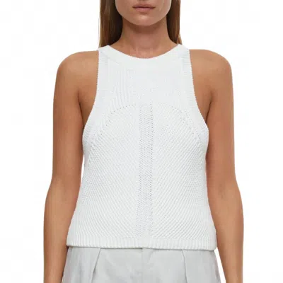Closed Strap Knit Top In Ivory In White