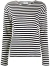 Closed Cotton Blend Striped T-shirt In Black