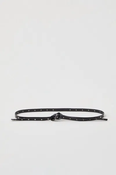 Closed Women's Waist Belt With Rivets In Black In White