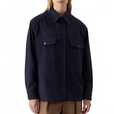 Closed Women's Wool Overshirt In Dark Night In Blue