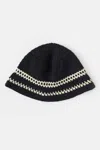 Closed Womens Crochet Bucket Hat In Black In Black