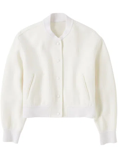 Closed Wool-blend Bomber Jacket In White