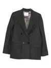 Closed Wool Blend Double-breasted Jacket In Black