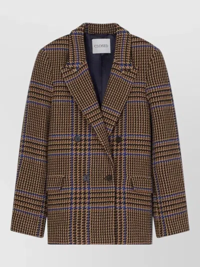 Closed Wool Blend Jacket Double Breasted Tailoring In Animal Print