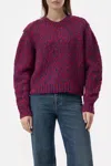 Closed Cropped Crewneck Wool Sweater In Chili