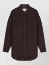 Closed Wool Blend Oversized Shirt Jacket In Brown