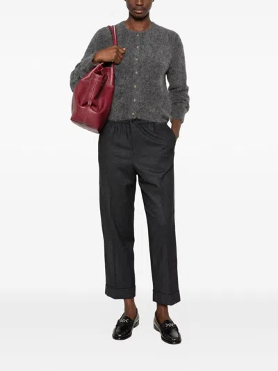Closed Wool Blend Trousers In Black