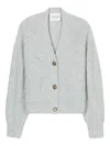 Closed Wool Blend V-necked Cardigan In Gray