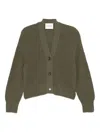 Closed Wool Blend V-necked Cardigan In Green
