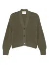 Closed Wool Blend V-necked Cardigan In Green