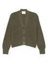 Closed Wool Blend V-necked Cardigan In Green