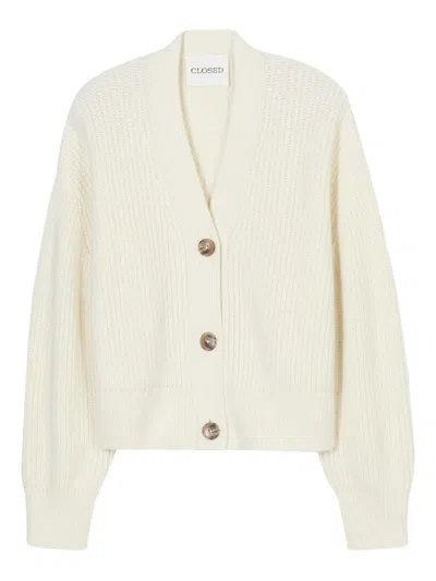 CLOSED CLOSED WOOL BLEND V-NECKED CARDIGAN