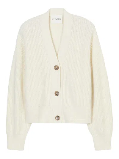 CLOSED CLOSED WOOL BLEND V-NECKED CARDIGAN