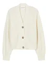 Closed Chunky Knit Cardigan With Classic V-neck And Button Closure In White