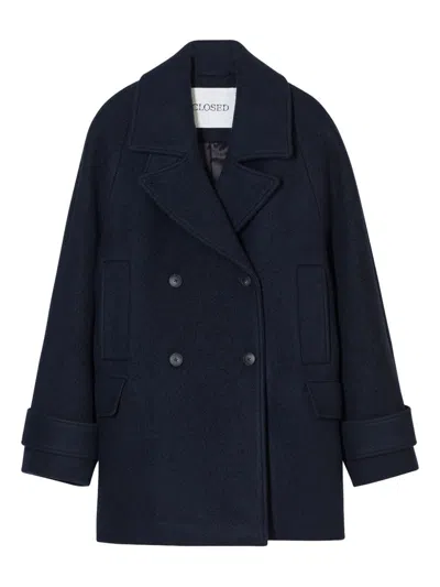 Closed Double-breasted Jacket In Blue