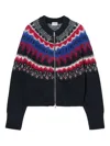 Closed Crew-neck Zip Cardigan In Black