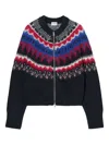 Closed Crew-neck Zip Cardigan In Black
