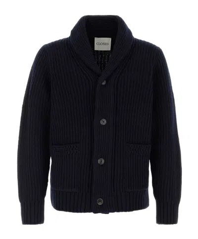Closed Wool Cardigan In Blue