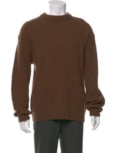 Pre-owned Closed Wool Crew Neck Pullover In Brown