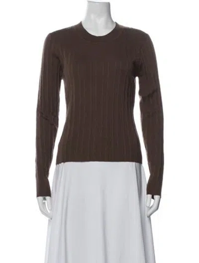 Pre-owned Closed Wool Crew Neck Top In Brown