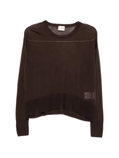 Closed Wool Crewneck Sweater In Brown
